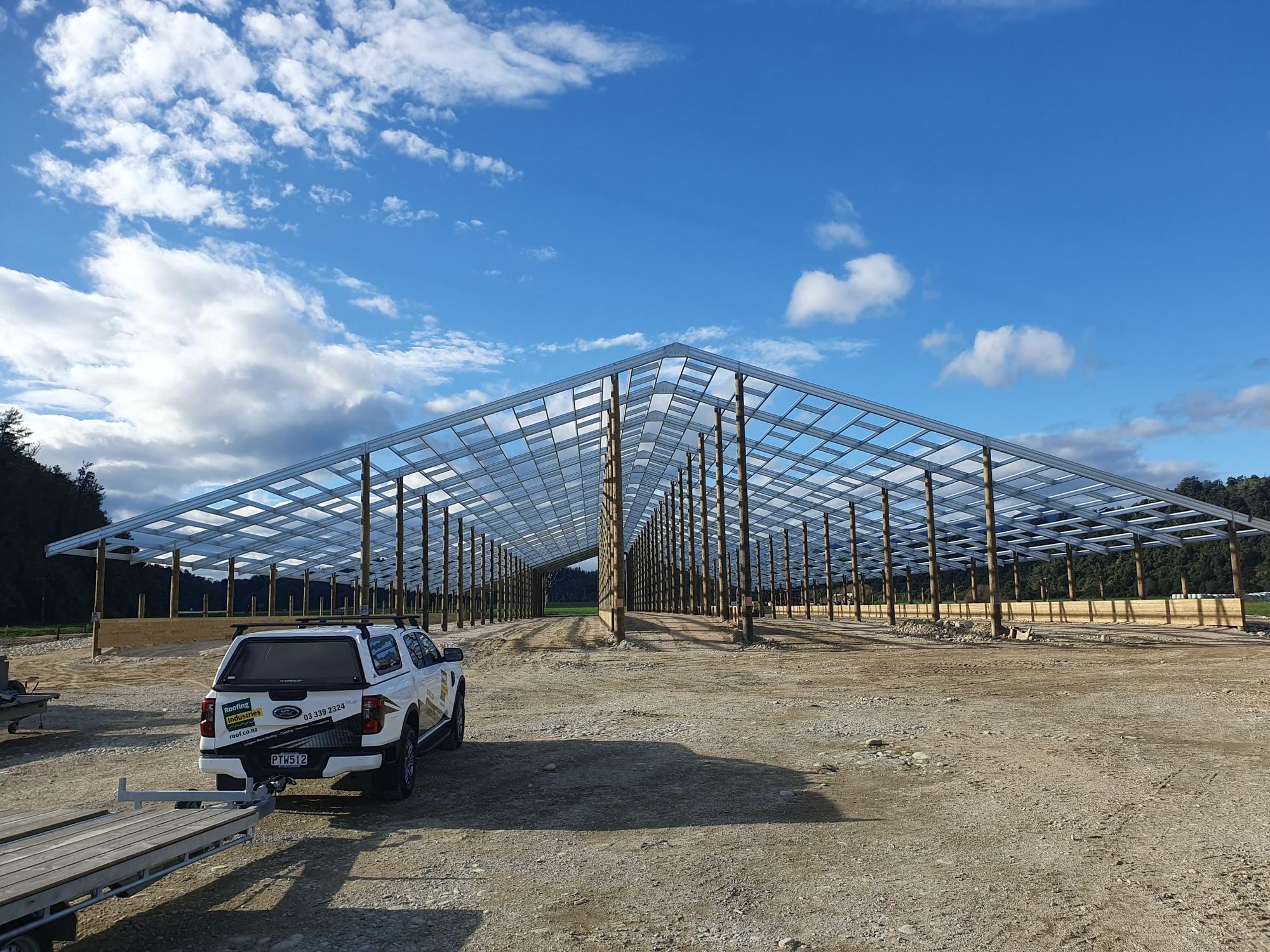 volckman Aztech composting barn during construction