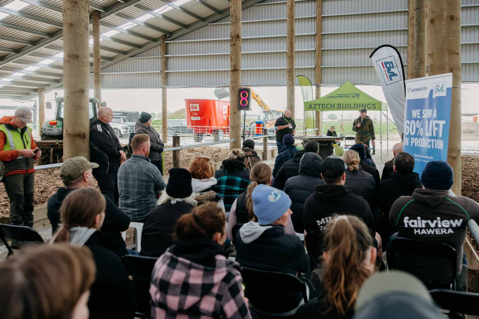 Taranaki composting barn roadshow at Campbell Clayton-Greene’s dairy farm