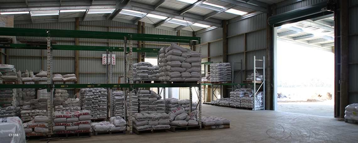 Industrial bulk store for grain & feed